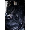 Накидки на переднее сиденье автомобиля из овечьей шерсти, черные-0