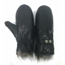 Женские кожаные рукавицы ручной работы, внутри чернобурая лиса