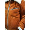 Куртка лётная "Олово" современная из натуральной овчины, рыжая-1