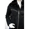 Куртка лётная "Олово" современная из натуральной овчины, черная-0