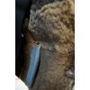 Полушубок коричневый с лацканами из натуральной овчины (велюр)-0