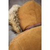 Костюм из натуральной овчины рыжий с мехом енота на капюшоне (куртка и комбинезон)-6